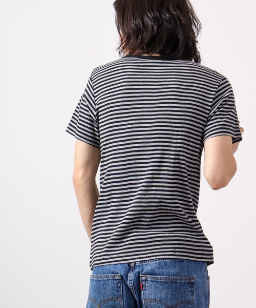 MILLER(ミラー)の「Robert P.Miller パネルリブ半袖Tシャツ ユニセックス RPM(Tシャツ/カットソー・メンズ・ブラウン系その他/ホワイト×ネイビー/ブラック/ホワイト・L/M/XL)」の14枚目の写真