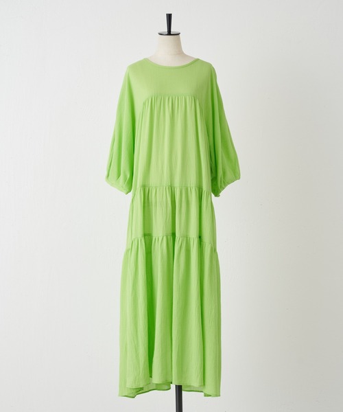 BEARDSLEY（ビアズリー）の「《FRIPIER》ボイルティアードワンピース（ワンピース・レディース・ブラック/オレンジ/グリーン・FREE）」の7枚目の写真