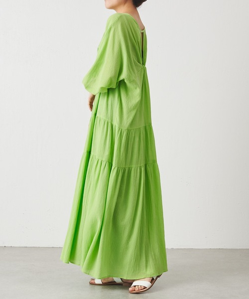 BEARDSLEY（ビアズリー）の「《FRIPIER》ボイルティアードワンピース（ワンピース・レディース・ブラック/オレンジ/グリーン・FREE）」の15枚目の写真