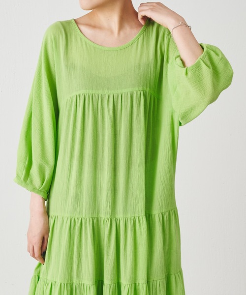 BEARDSLEY（ビアズリー）の「《FRIPIER》ボイルティアードワンピース（ワンピース・レディース・ブラック/オレンジ/グリーン・FREE）」の17枚目の写真