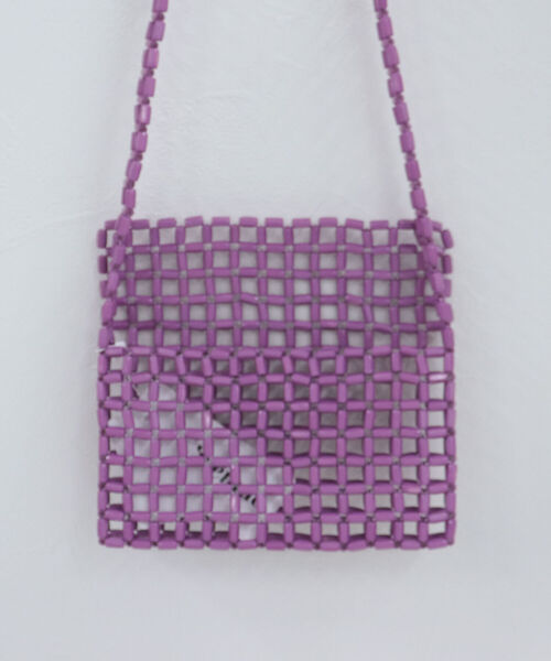 fredy emue（フレディエミュ）の「ビーズミニポシェット（ショルダーバッグ・レディース・パープル/ブラック・FREE）」の7枚目の写真