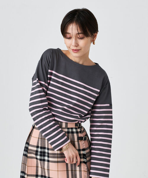 NOLLEY’S(ノーリーズ)の「【Le minor/ルミノア】別注カラーボーダーカットソー(Tシャツ/カットソー・レディース・ホワイト系その他4/グレー系その他3/ブルー系その他7・FREE)」の2枚目の写真