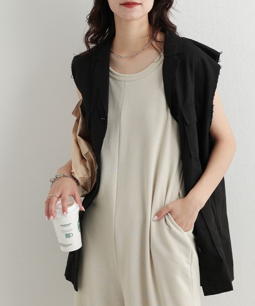 CIAOPANIC TYPY（チャオパニックティピー）の「2WAY裏毛オールインワン（つなぎ/オールインワン・レディース・ブラック/オリーブ/グレー系その他・ONE SIZE）」の8枚目の写真