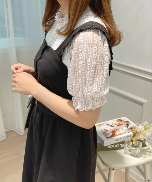 apres jour(アプレジュール)の「レースハイネックトップス【ZOZOTOWN限定アイテム】(シャツ/ブラウス・レディース・ブラック/オフホワイト・フリー/X-LARGE)」の7枚目の写真