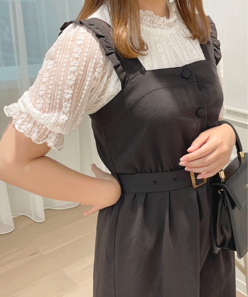 apres jour(アプレジュール)の「レースハイネックトップス【ZOZOTOWN限定アイテム】(シャツ/ブラウス・レディース・ブラック/オフホワイト・フリー/X-LARGE)」の5枚目の写真