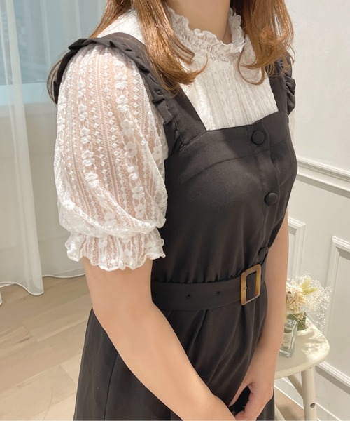 apres jour(アプレジュール)の「レースハイネックトップス【ZOZOTOWN限定アイテム】(シャツ/ブラウス・レディース・ブラック/オフホワイト・フリー/X-LARGE)」の6枚目の写真