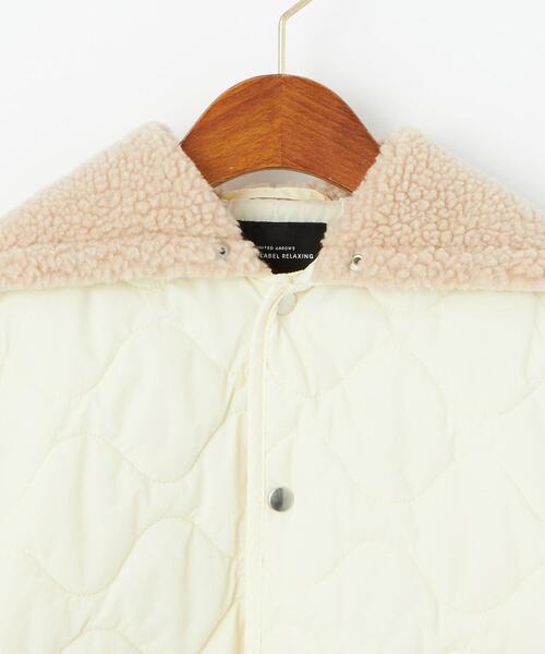 green label relaxing（グリーンレーベルリラクシング）の「TJ キルト×ボア セーラーカラー ブルゾン 100-130cm -撥水-（ブルゾン・キッズ・ブラック/ナチュラル・S130/XS110）」の4枚目の写真