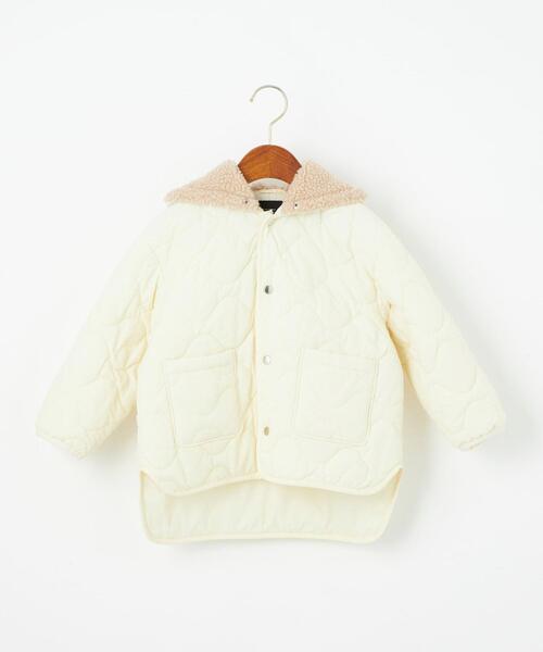 green label relaxing（グリーンレーベルリラクシング）の「TJ キルト×ボア セーラーカラー ブルゾン 100-130cm -撥水-（ブルゾン・キッズ・ブラック/ナチュラル・S130/XS110）」の8枚目の写真