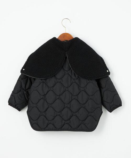 green label relaxing（グリーンレーベルリラクシング）の「TJ キルト×ボア セーラーカラー ブルゾン 100-130cm -撥水-（ブルゾン・キッズ・ブラック/ナチュラル・S130/XS110）」の5枚目の写真