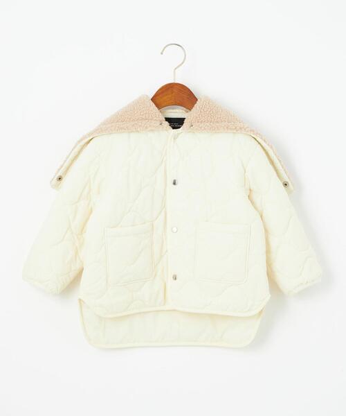 green label relaxing（グリーンレーベルリラクシング）の「TJ キルト×ボア セーラーカラー ブルゾン 100-130cm -撥水-（ブルゾン・キッズ・ブラック/ナチュラル・S130/XS110）」の15枚目の写真