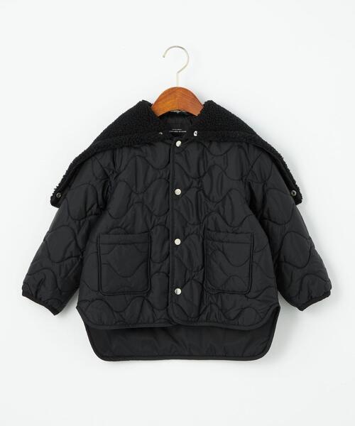 green label relaxing（グリーンレーベルリラクシング）の「TJ キルト×ボア セーラーカラー ブルゾン 100-130cm -撥水-（ブルゾン・キッズ・ブラック/ナチュラル・S130/XS110）」の16枚目の写真