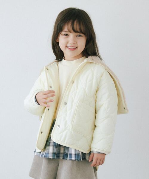 green label relaxing（グリーンレーベルリラクシング）の「TJ キルト×ボア セーラーカラー ブルゾン 100-130cm -撥水-（ブルゾン・キッズ・ブラック/ナチュラル・S130/XS110）」の17枚目の写真