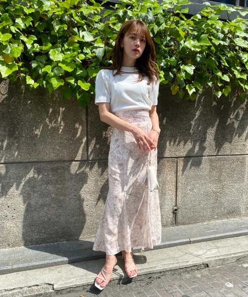 one after another NICE CLAUP(ワンアフターアナザーナイスクラップ)の「WEB限定/スッキリ見える美シルエット。 花柄ロングスカート(スカート・レディース・アイボリー/ミント/ベージュ/ブラウン・FREE)」の20枚目の写真