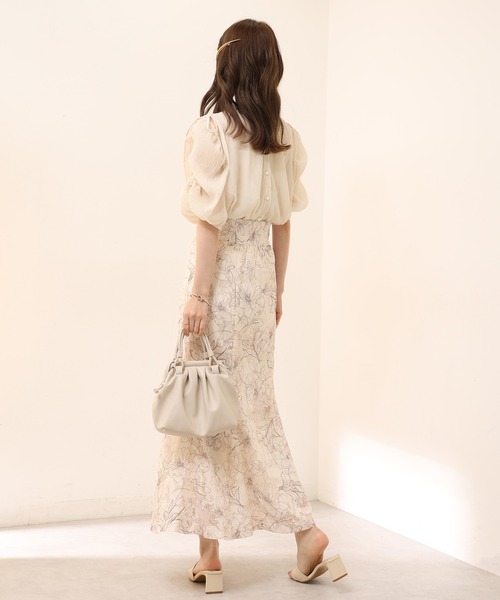 one after another NICE CLAUP(ワンアフターアナザーナイスクラップ)の「WEB限定/スッキリ見える美シルエット。 花柄ロングスカート(スカート・レディース・アイボリー/ミント/ベージュ/ブラウン・FREE)」の22枚目の写真