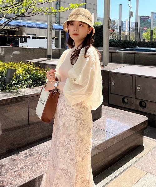 one after another NICE CLAUP(ワンアフターアナザーナイスクラップ)の「WEB限定/スッキリ見える美シルエット。 花柄ロングスカート(スカート・レディース・アイボリー/ミント/ベージュ/ブラウン・FREE)」の16枚目の写真