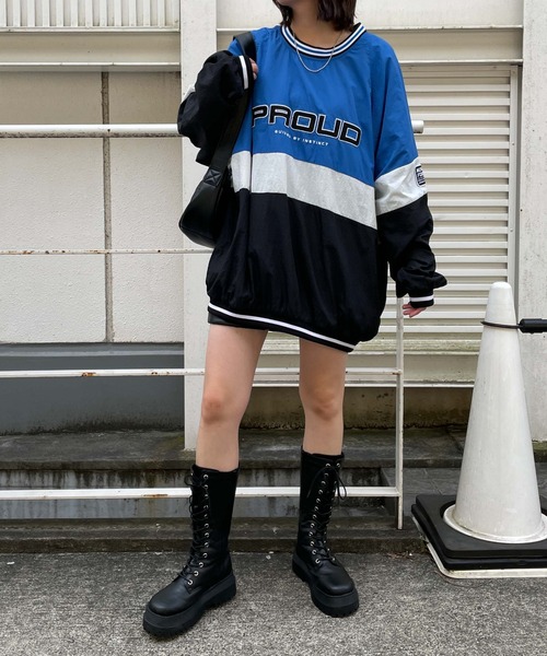 WEGO（ウィゴー）の「WEGO/カラーブロックナイロンプルオーバー（スウェット・メンズ・ダークグリーン/グレー/ブルー・MEDIUM/LARGE）」の14枚目の写真