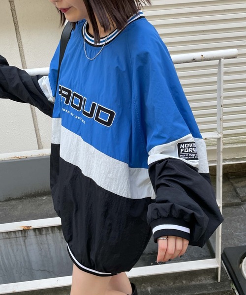 WEGO（ウィゴー）の「WEGO/カラーブロックナイロンプルオーバー（スウェット・メンズ・ダークグリーン/グレー/ブルー・MEDIUM/LARGE）」の16枚目の写真