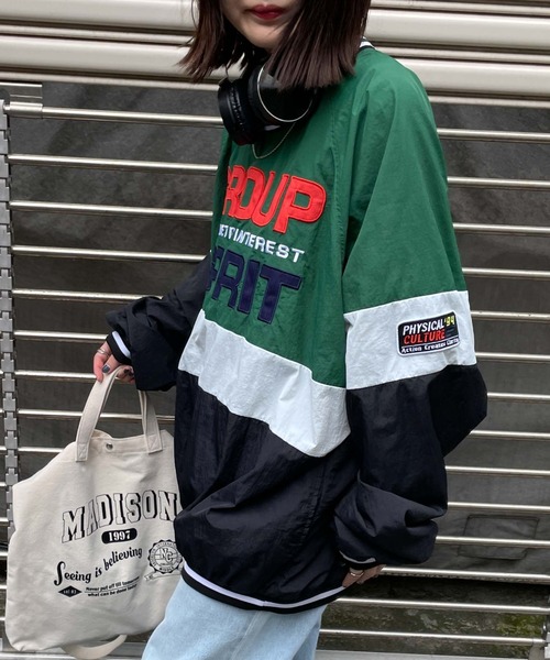 WEGO（ウィゴー）の「WEGO/カラーブロックナイロンプルオーバー（スウェット・メンズ・ダークグリーン/グレー/ブルー・MEDIUM/LARGE）」の20枚目の写真