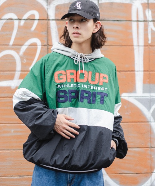 WEGO（ウィゴー）の「WEGO/カラーブロックナイロンプルオーバー（スウェット・メンズ・ダークグリーン/グレー/ブルー・MEDIUM/LARGE）」の5枚目の写真