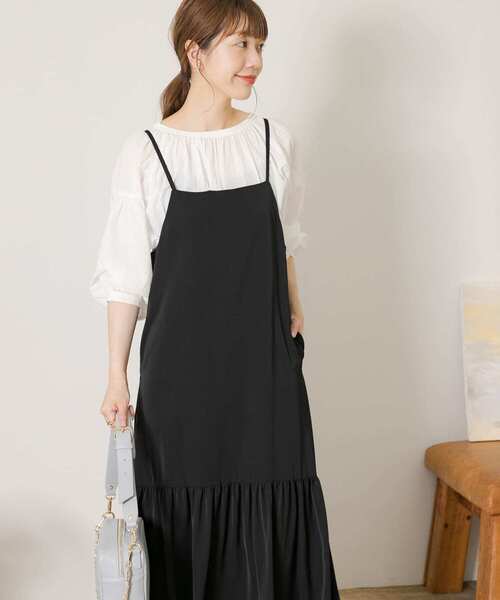 URBAN RESEARCH Sonny Label（アーバンリサーチサニーレーベル）の「ワンティアードキャミワンピース（ワンピース・レディース・ブラック/ブラウン・FREE）」の3枚目の写真