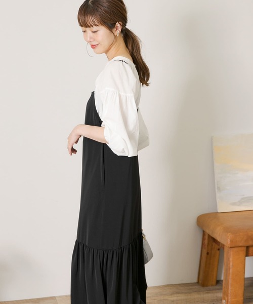 URBAN RESEARCH Sonny Label（アーバンリサーチサニーレーベル）の「ワンティアードキャミワンピース（ワンピース・レディース・ブラック/ブラウン・FREE）」の4枚目の写真