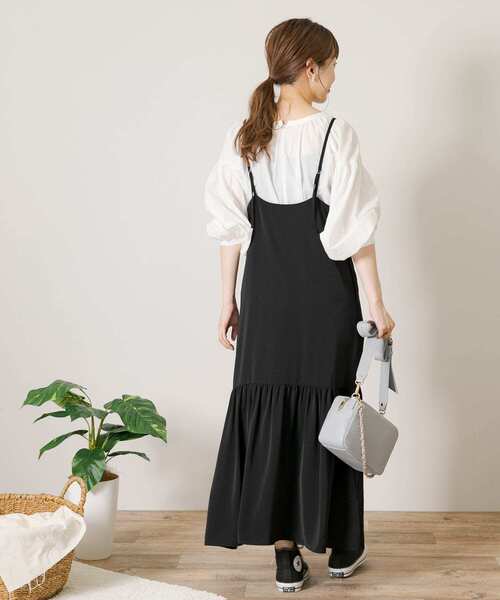 URBAN RESEARCH Sonny Label（アーバンリサーチサニーレーベル）の「ワンティアードキャミワンピース（ワンピース・レディース・ブラック/ブラウン・FREE）」の8枚目の写真