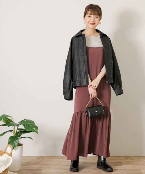 URBAN RESEARCH Sonny Label（アーバンリサーチサニーレーベル）の「ワンティアードキャミワンピース（ワンピース・レディース・ブラック/ブラウン・FREE）」の12枚目の写真