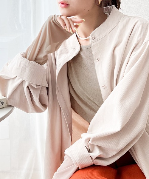 classicalelf(クラシカルエルフ)の「続・旬のシアーItem。スラブシアー素材切替えトップス(Tシャツ/カットソー・レディース・ホワイト/ブラック/ダークブルー/ピンクベージュ・SMALL/MEDIUM/LARGE/X-LARGE)」の21枚目の写真