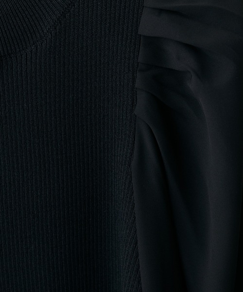 natural couture（ナチュラルクチュール）の「異素材ボリューム袖リブニット（ニット/セーター・レディース・ベージュ/ボルドー/ブラック/ミント/アイボリー・FREE）」の12枚目の写真