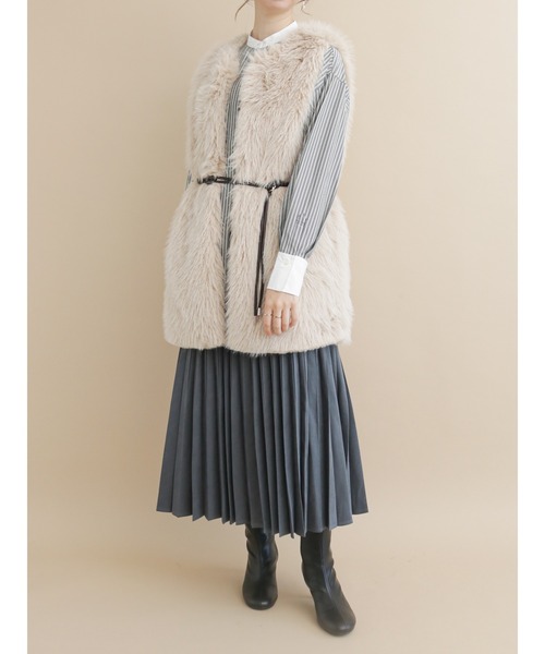 Te chichi（テチチ）の「フィブリルプリーツスカート（スカート・レディース・オフホワイト/ピンク/グリーン/チャコール・ﾌﾘ-）」の10枚目の写真