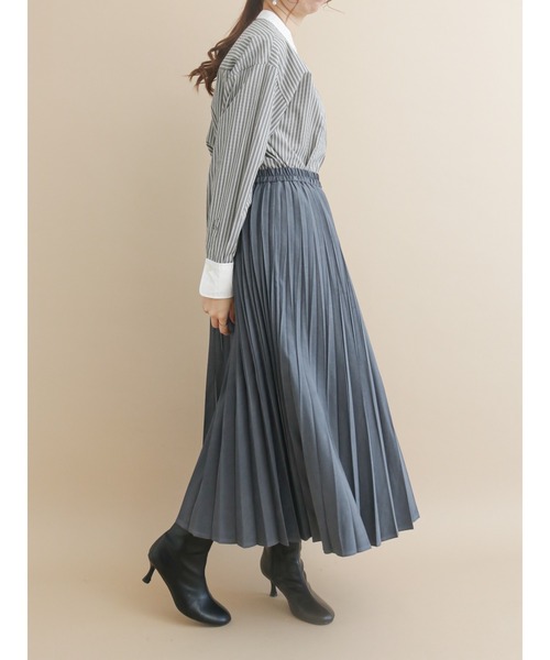 Te chichi（テチチ）の「フィブリルプリーツスカート（スカート・レディース・オフホワイト/ピンク/グリーン/チャコール・ﾌﾘ-）」の11枚目の写真