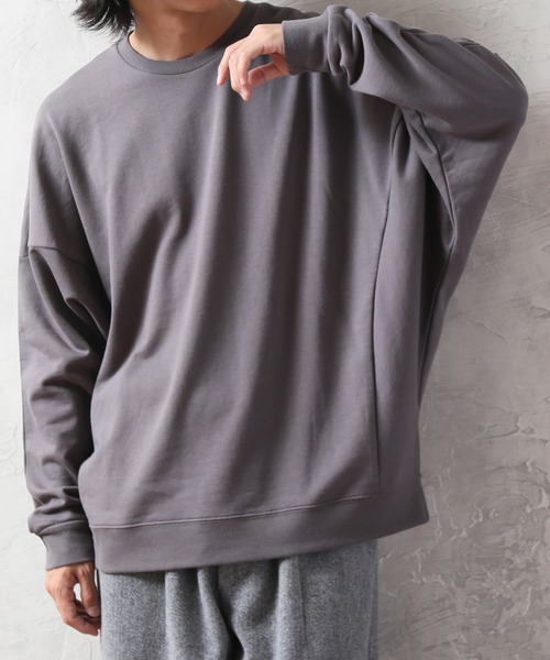 Art re A select(アトリエセレクト)の「OVERSIZED DOLMAN SWEATSHIRT/ソフトタッチ裏毛 オーバーサイズ ドルマン スウェット プルオーバー(スウェット・メンズ・アイボリー/ブルー/ピンク/ベージュ/スミクロ・L/M)」の20枚目の写真
