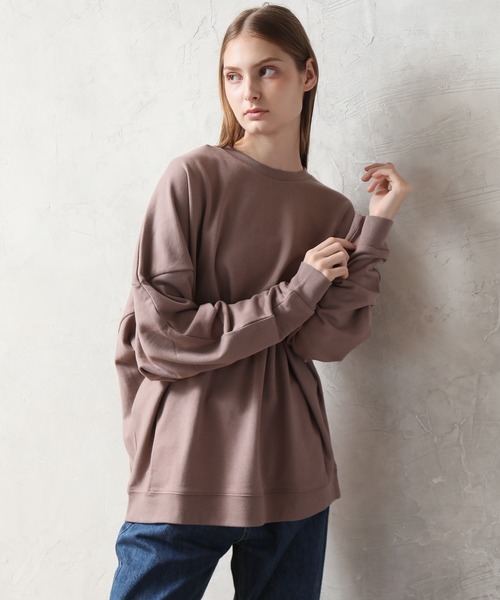 Art re A select(アトリエセレクト)の「OVERSIZED DOLMAN SWEATSHIRT/ソフトタッチ裏毛 オーバーサイズ ドルマン スウェット プルオーバー(スウェット・メンズ・アイボリー/ブルー/ピンク/ベージュ/スミクロ・L/M)」の17枚目の写真