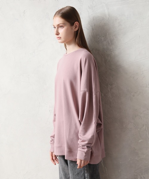 Art re A select(アトリエセレクト)の「OVERSIZED DOLMAN SWEATSHIRT/ソフトタッチ裏毛 オーバーサイズ ドルマン スウェット プルオーバー(スウェット・メンズ・アイボリー/ブルー/ピンク/ベージュ/スミクロ・L/M)」の12枚目の写真