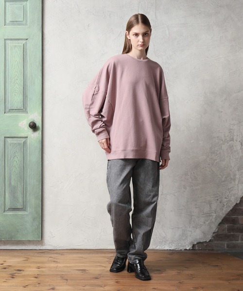 Art re A select(アトリエセレクト)の「OVERSIZED DOLMAN SWEATSHIRT/ソフトタッチ裏毛 オーバーサイズ ドルマン スウェット プルオーバー(スウェット・メンズ・アイボリー/ブルー/ピンク/ベージュ/スミクロ・L/M)」の9枚目の写真