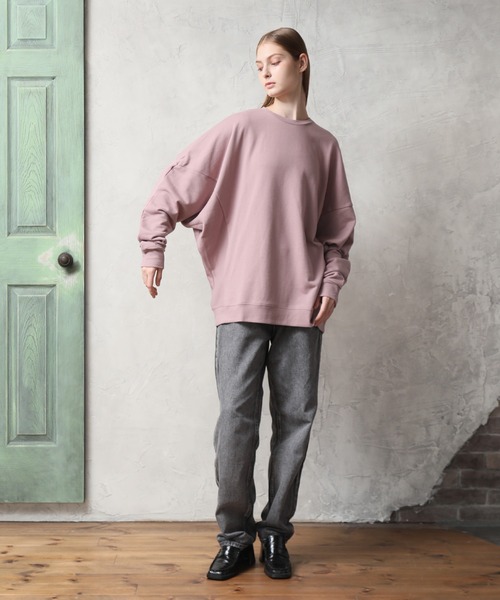 Art re A select(アトリエセレクト)の「OVERSIZED DOLMAN SWEATSHIRT/ソフトタッチ裏毛 オーバーサイズ ドルマン スウェット プルオーバー(スウェット・メンズ・アイボリー/ブルー/ピンク/ベージュ/スミクロ・L/M)」の15枚目の写真