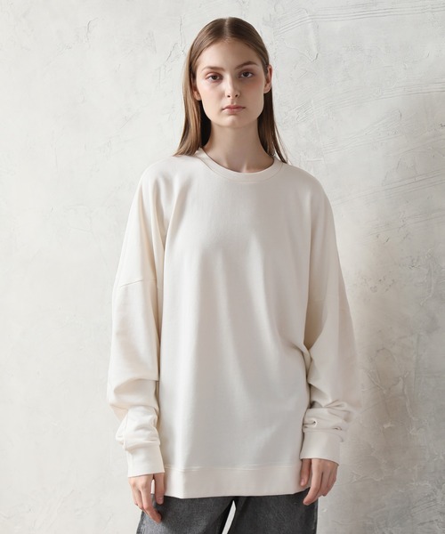 Art re A select(アトリエセレクト)の「OVERSIZED DOLMAN SWEATSHIRT/ソフトタッチ裏毛 オーバーサイズ ドルマン スウェット プルオーバー(スウェット・メンズ・アイボリー/ブルー/ピンク/ベージュ/スミクロ・L/M)」の6枚目の写真