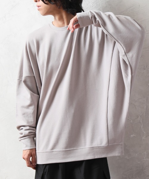 Art re A select(アトリエセレクト)の「OVERSIZED DOLMAN SWEATSHIRT/ソフトタッチ裏毛 オーバーサイズ ドルマン スウェット プルオーバー(スウェット・メンズ・アイボリー/ブルー/ピンク/ベージュ/スミクロ・L/M)」の10枚目の写真