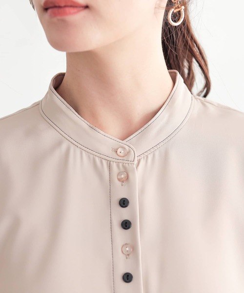 osharewalker(オシャレウォーカー)の「『タックデザイン袖ブラウス』(シャツ/ブラウス・レディース・ダークパープル/グリーン/ライトベージュ・1/2)」の10枚目の写真