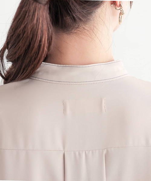 osharewalker(オシャレウォーカー)の「『タックデザイン袖ブラウス』(シャツ/ブラウス・レディース・ダークパープル/グリーン/ライトベージュ・1/2)」の11枚目の写真