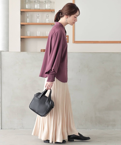 osharewalker(オシャレウォーカー)の「『タックデザイン袖ブラウス』(シャツ/ブラウス・レディース・ダークパープル/グリーン/ライトベージュ・1/2)」の16枚目の写真