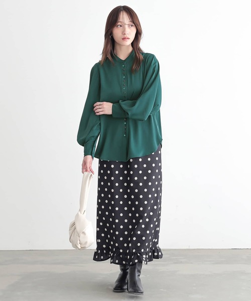 osharewalker(オシャレウォーカー)の「『タックデザイン袖ブラウス』(シャツ/ブラウス・レディース・ダークパープル/グリーン/ライトベージュ・1/2)」の22枚目の写真