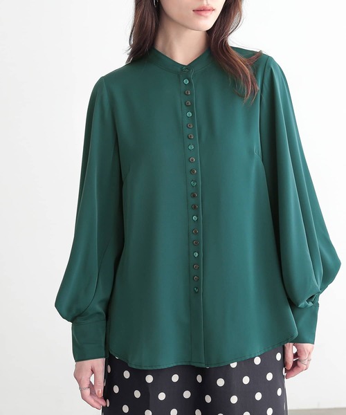 osharewalker(オシャレウォーカー)の「『タックデザイン袖ブラウス』(シャツ/ブラウス・レディース・ダークパープル/グリーン/ライトベージュ・1/2)」の20枚目の写真