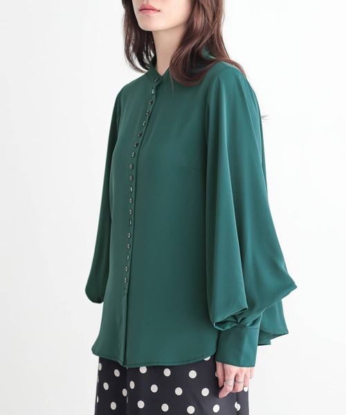 osharewalker(オシャレウォーカー)の「『タックデザイン袖ブラウス』(シャツ/ブラウス・レディース・ダークパープル/グリーン/ライトベージュ・1/2)」の21枚目の写真