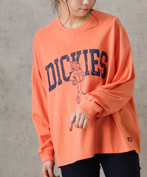 Dickies(ディッキーズ)の「Dickies ディッキーズ ロゴプリント天竺ロングスリーブTシャツ(Tシャツ/カットソー・レディース・グリーン/ホワイト/オレンジ/ブルー/ブラック・M)」の5枚目の写真