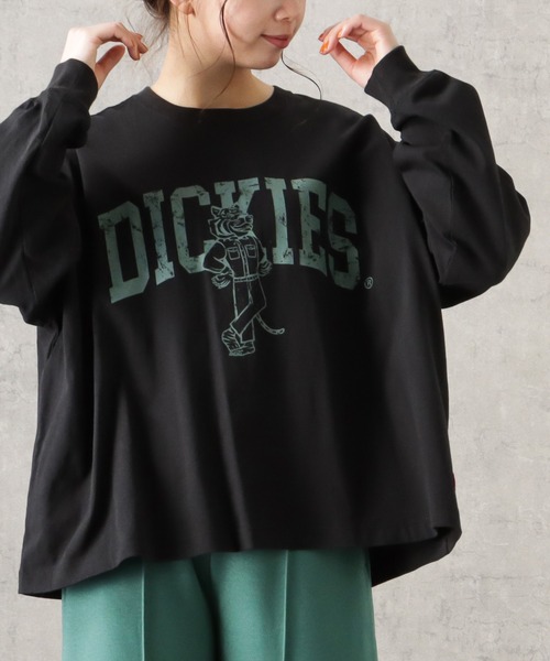 Dickies(ディッキーズ)の「Dickies ディッキーズ ロゴプリント天竺ロングスリーブTシャツ(Tシャツ/カットソー・レディース・グリーン/ホワイト/オレンジ/ブルー/ブラック・M)」の2枚目の写真