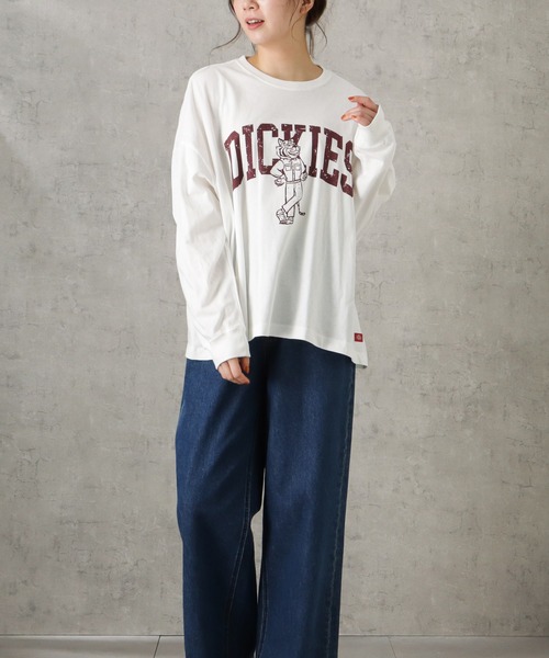 Dickies(ディッキーズ)の「Dickies ディッキーズ ロゴプリント天竺ロングスリーブTシャツ(Tシャツ/カットソー・レディース・グリーン/ホワイト/オレンジ/ブルー/ブラック・M)」の17枚目の写真