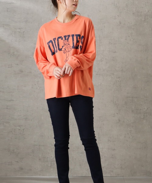 Dickies(ディッキーズ)の「Dickies ディッキーズ ロゴプリント天竺ロングスリーブTシャツ(Tシャツ/カットソー・レディース・グリーン/ホワイト/オレンジ/ブルー/ブラック・M)」の21枚目の写真