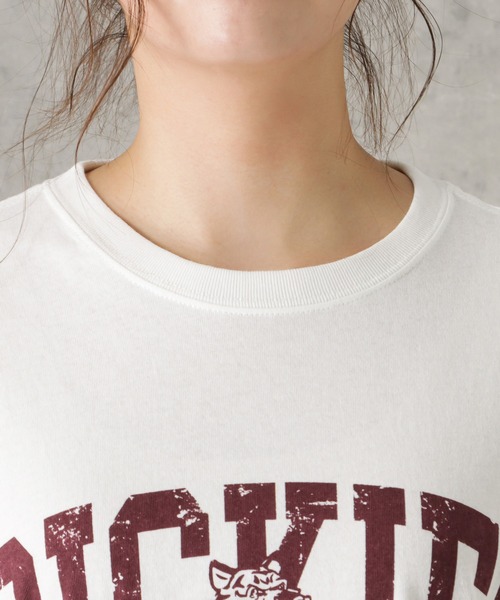 Dickies(ディッキーズ)の「Dickies ディッキーズ ロゴプリント天竺ロングスリーブTシャツ(Tシャツ/カットソー・レディース・グリーン/ホワイト/オレンジ/ブルー/ブラック・M)」の9枚目の写真