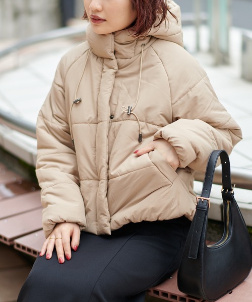 natural couture（ナチュラルクチュール）の「エコダウン（ダウンジャケット/コート・レディース・ベージュ/アイボリー/ブラック・FREE）」の3枚目の写真